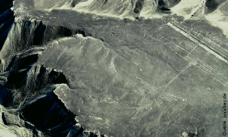 Linien in der Felswüste von Nazca